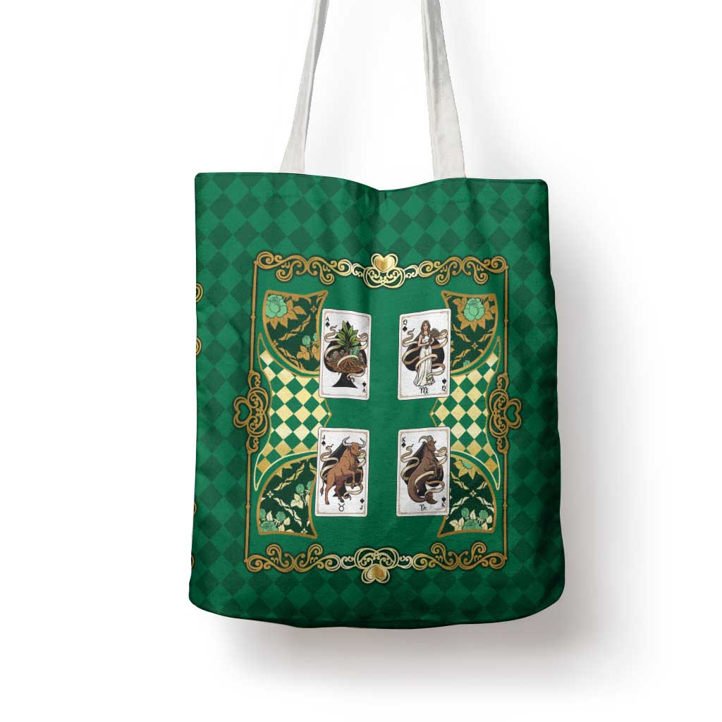 Zodiac Signs Tote Bag The Earth Element Baroque Spades Card