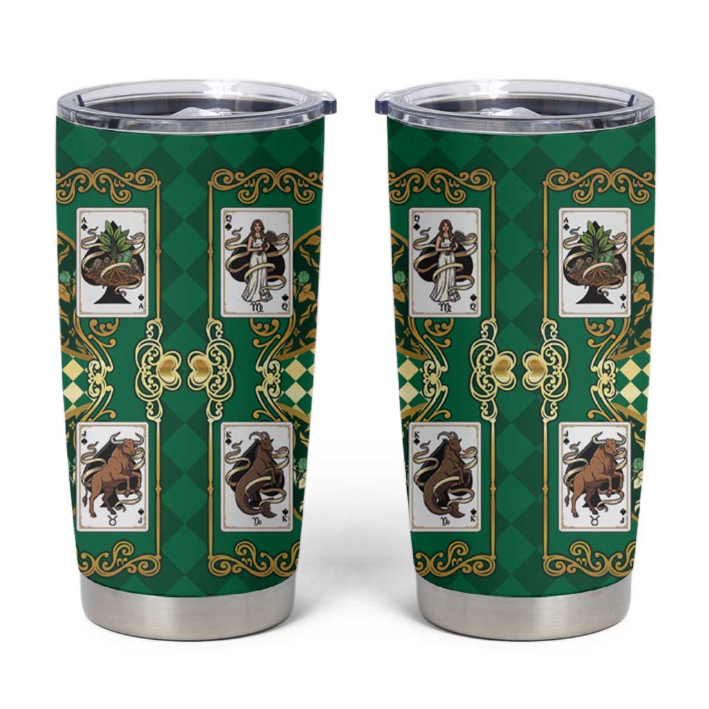 Zodiac Signs Tumbler Cup The Earth Element Baroque Spades Card