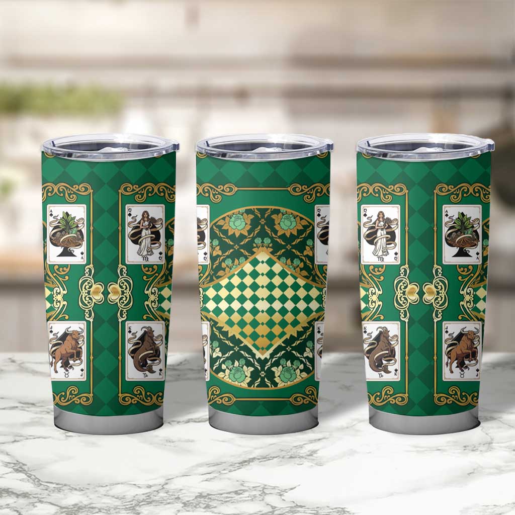 Zodiac Signs Tumbler Cup The Earth Element Baroque Spades Card