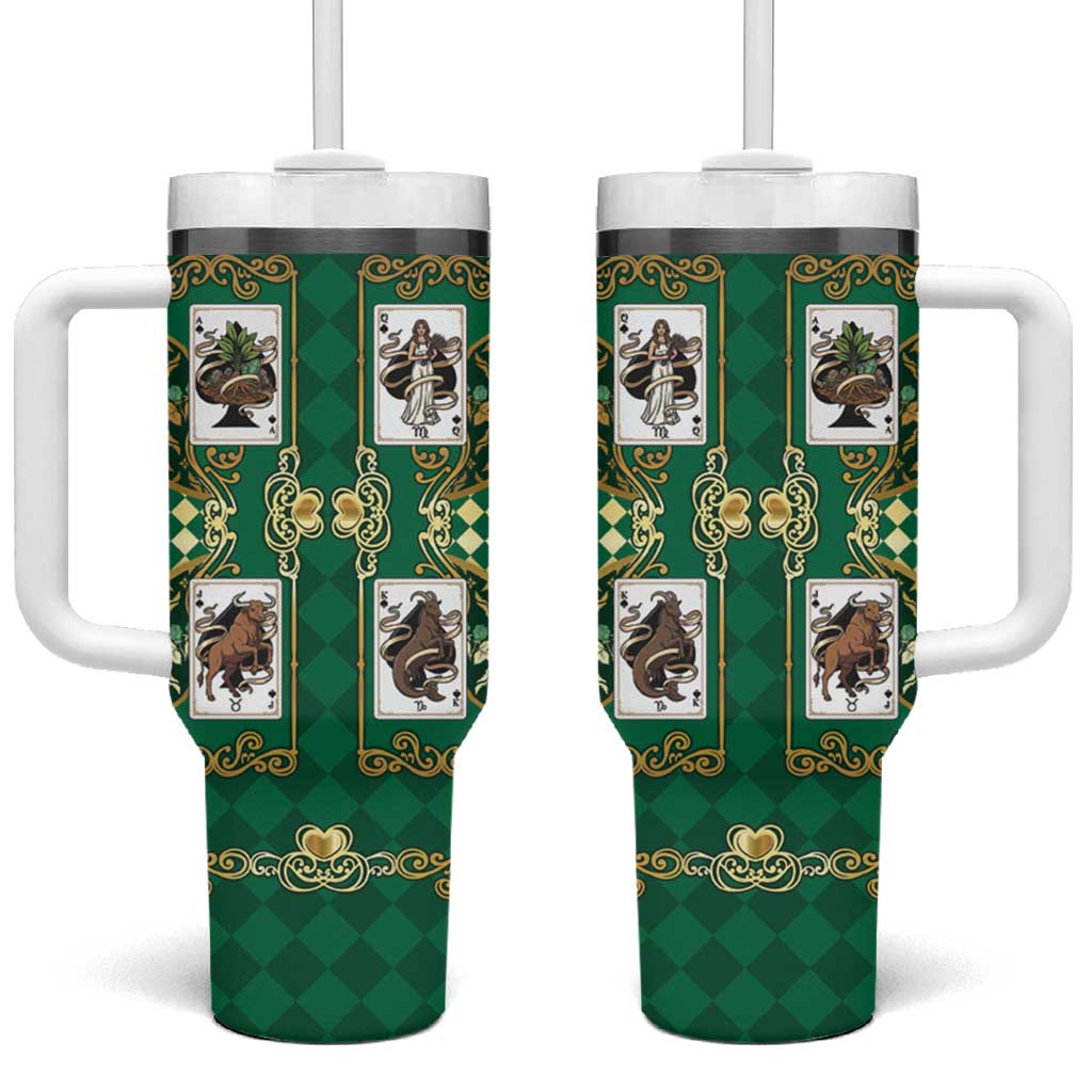 Zodiac Signs Tumbler With Handle The Earth Element Baroque Spades Card