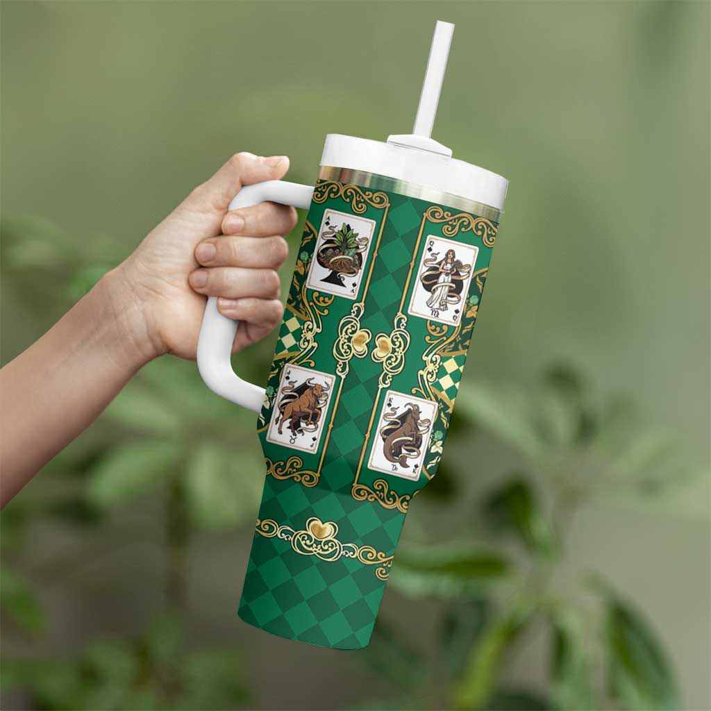 Zodiac Signs Tumbler With Handle The Earth Element Baroque Spades Card