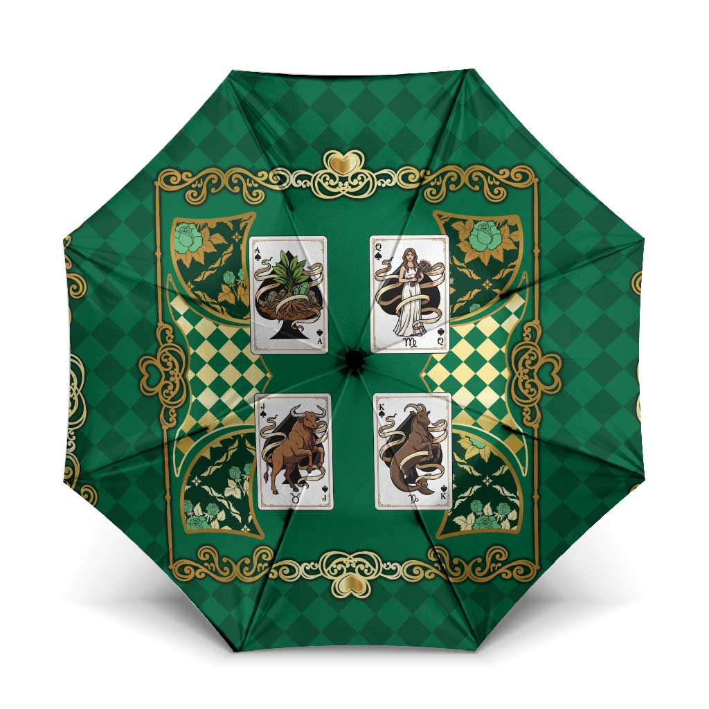 Zodiac Signs Umbrella The Earth Element Baroque Spades Card