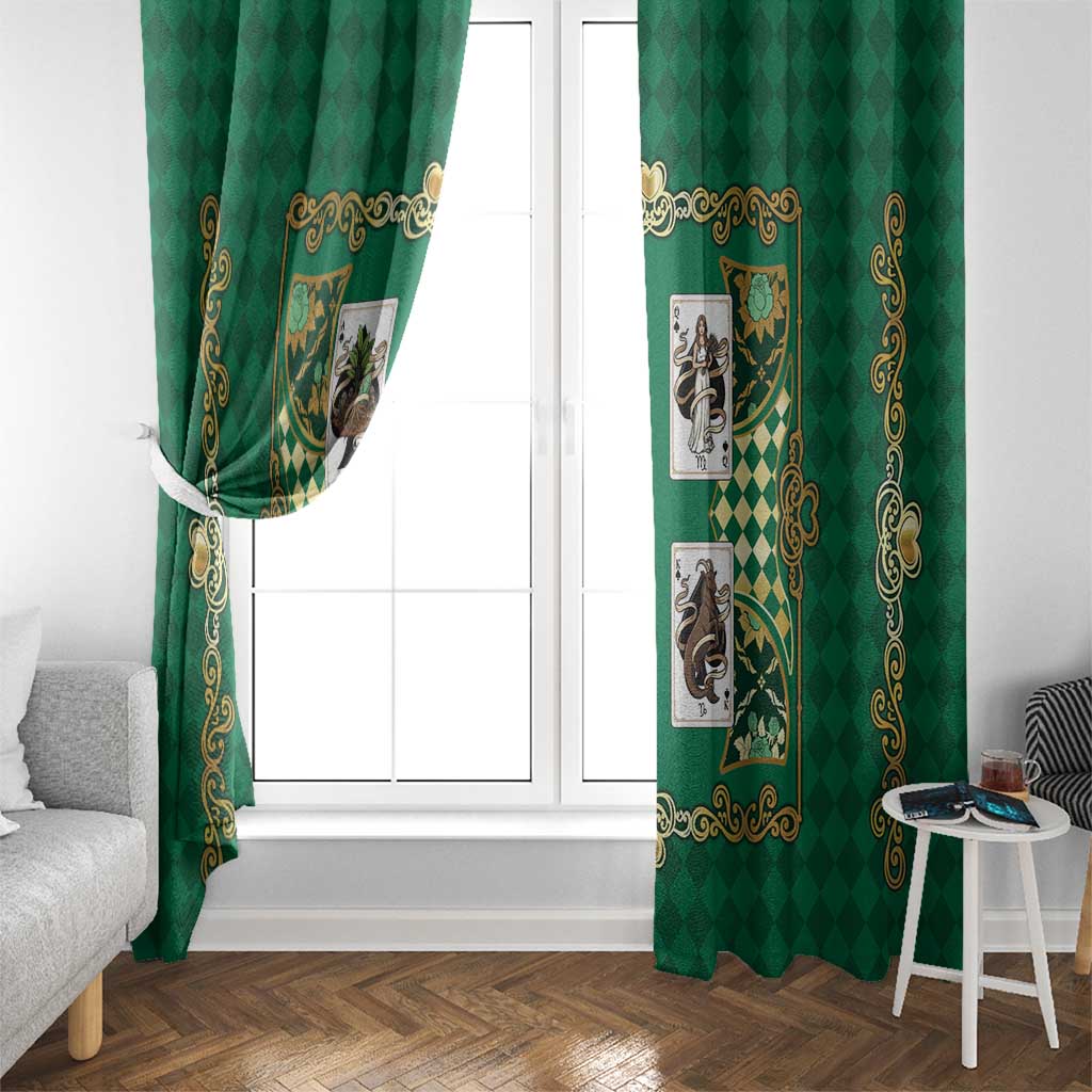 Zodiac Signs Window Curtain The Earth Element Baroque Spades Card