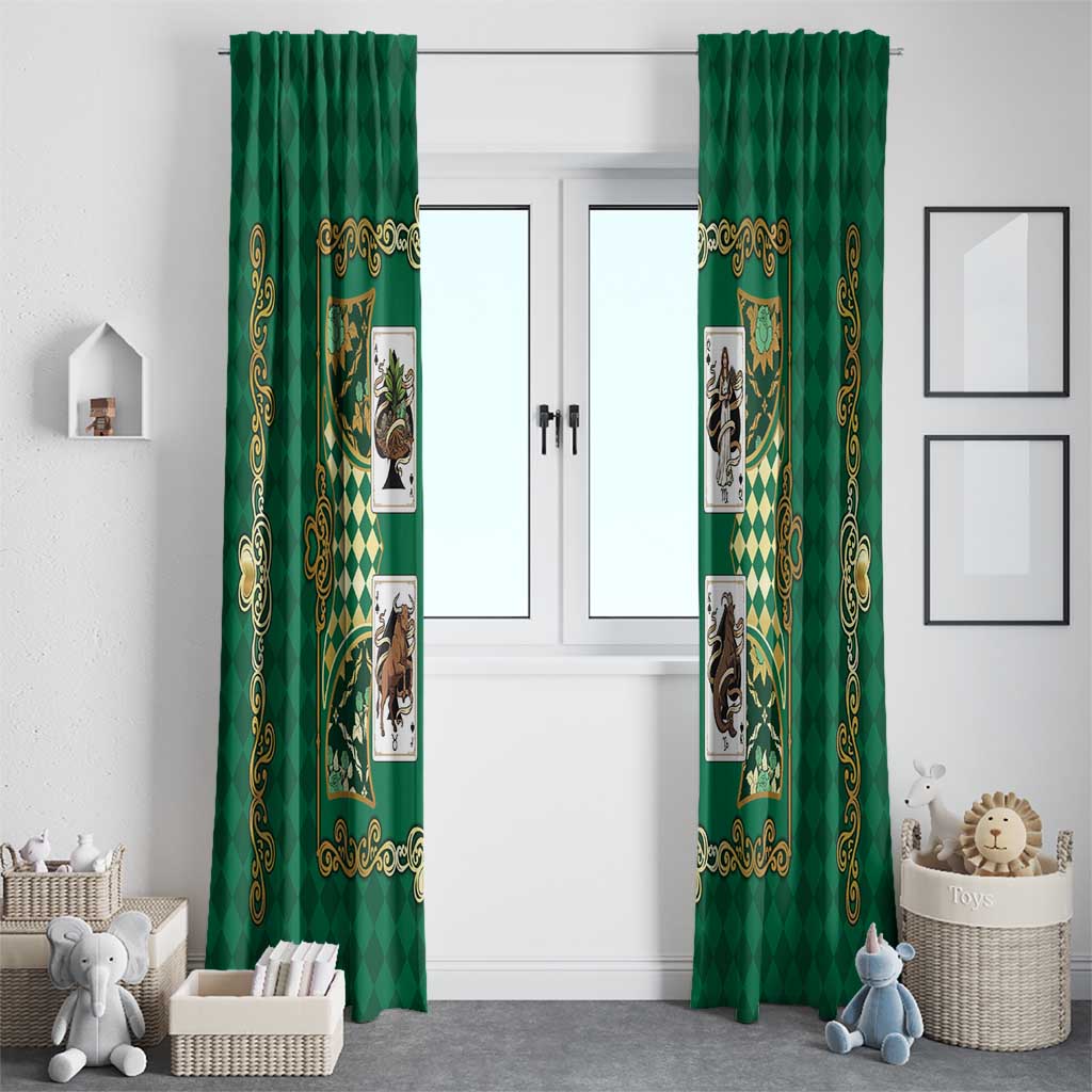 Zodiac Signs Window Curtain The Earth Element Baroque Spades Card