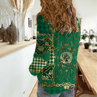 Zodiac Signs Women Casual Shirt The Earth Element Baroque Spades Card