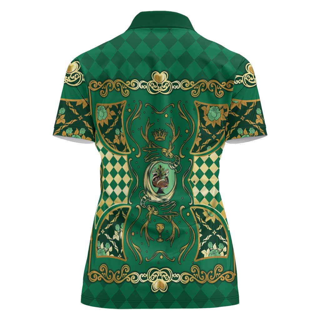 Zodiac Signs Women Polo Shirt The Earth Element Baroque Spades Card
