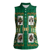 Zodiac Signs Women Sleeveless Polo Shirt The Earth Element Baroque Spades Card