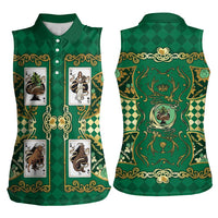 Zodiac Signs Women Sleeveless Polo Shirt The Earth Element Baroque Spades Card