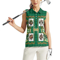 Zodiac Signs Women Sleeveless Polo Shirt The Earth Element Baroque Spades Card