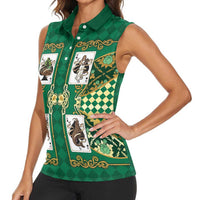 Zodiac Signs Women Sleeveless Polo Shirt The Earth Element Baroque Spades Card