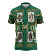 Zodiac Signs Zipper Polo Shirt The Earth Element Baroque Spades Card