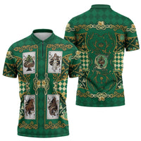 Zodiac Signs Zipper Polo Shirt The Earth Element Baroque Spades Card