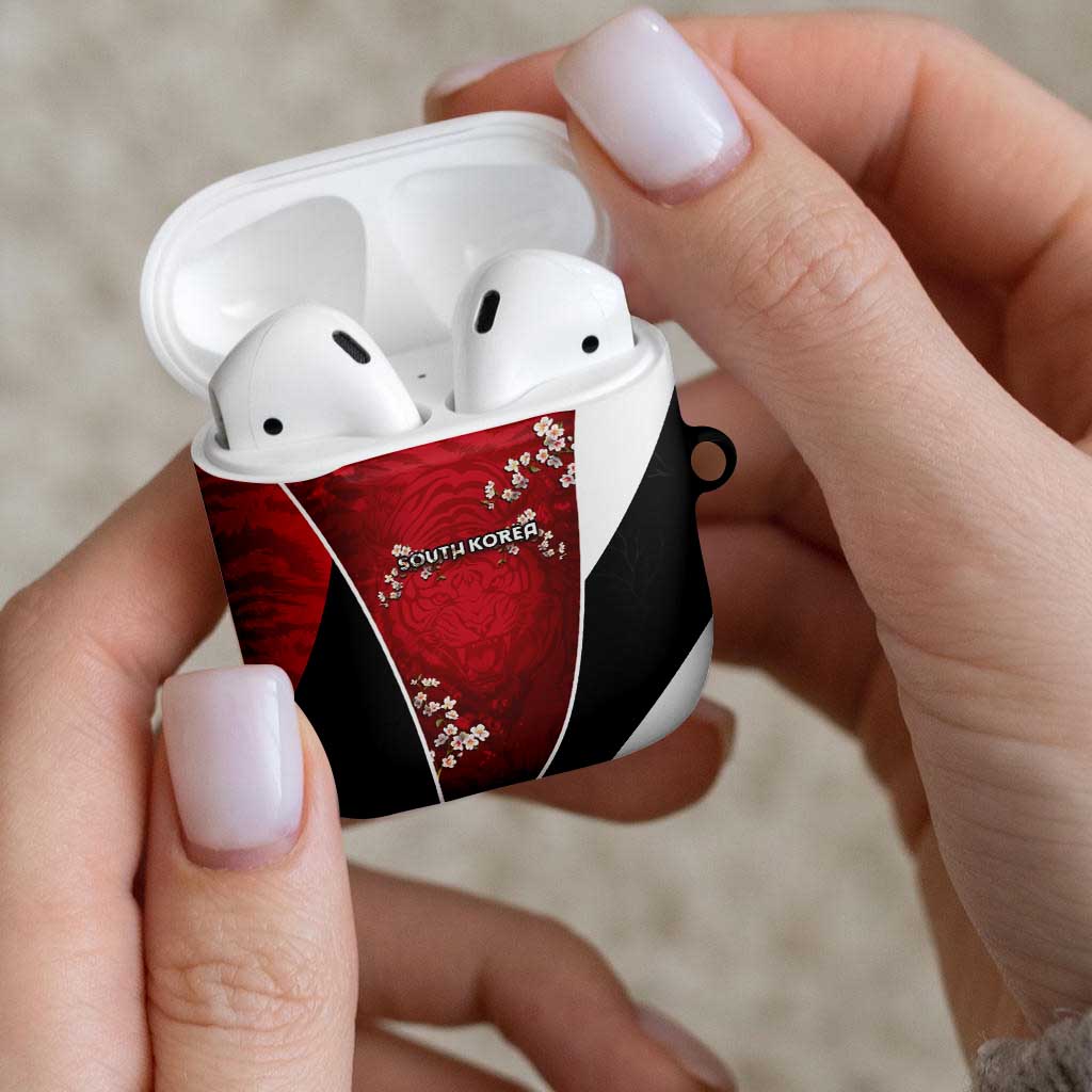 South Korea Football AirPods Case Tiger Mugunghwa Flower Minimal Style