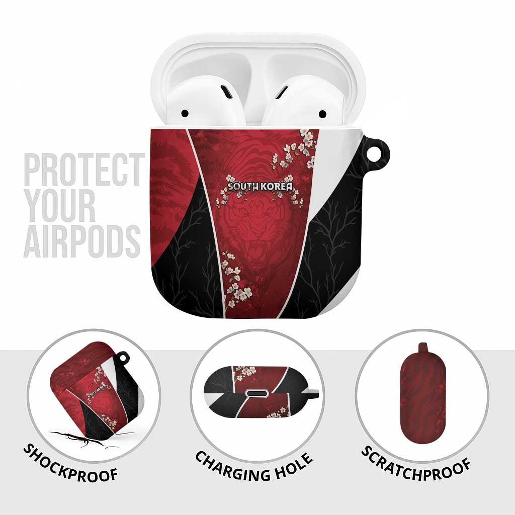 South Korea Football AirPods Case Tiger Mugunghwa Flower Minimal Style