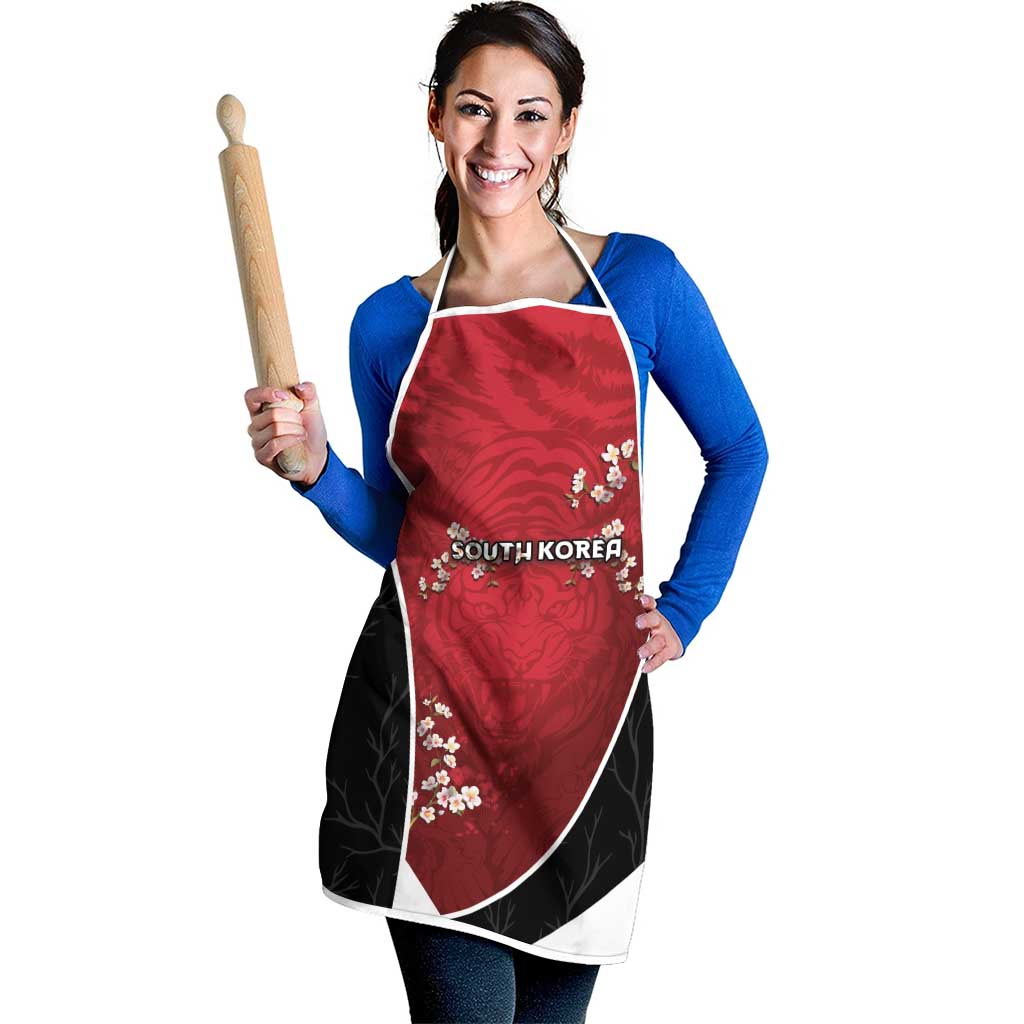 South Korea Football Apron Tiger Mugunghwa Flower Minimal Style