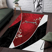 South Korea Football Area Rug Tiger Mugunghwa Flower Minimal Style