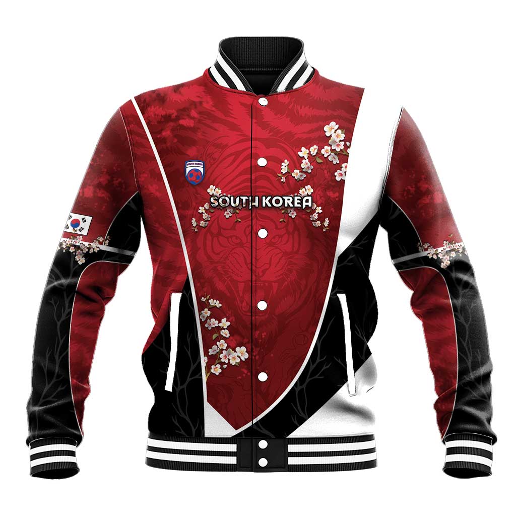 Custom South Korea Football Baseball Jacket Tiger Mugunghwa Flower Minimal Style