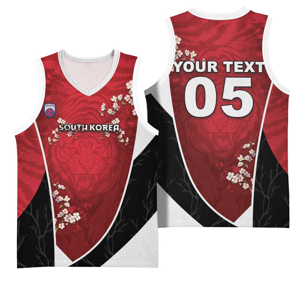 Custom South Korea Football Basketball Jersey Tiger Mugunghwa Flower Minimal Style