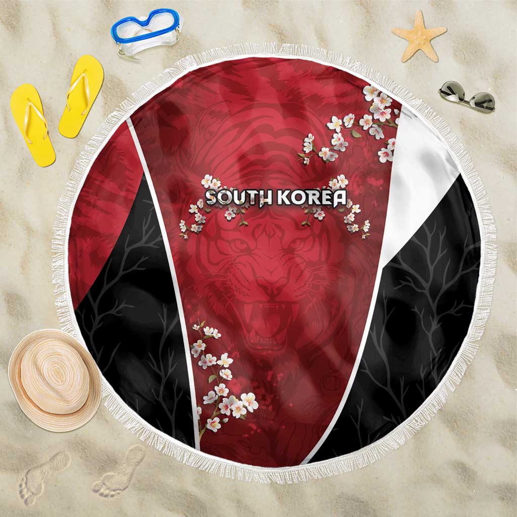 South Korea Football Beach Blanket Tiger Mugunghwa Flower Minimal Style