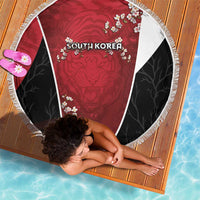 South Korea Football Beach Blanket Tiger Mugunghwa Flower Minimal Style