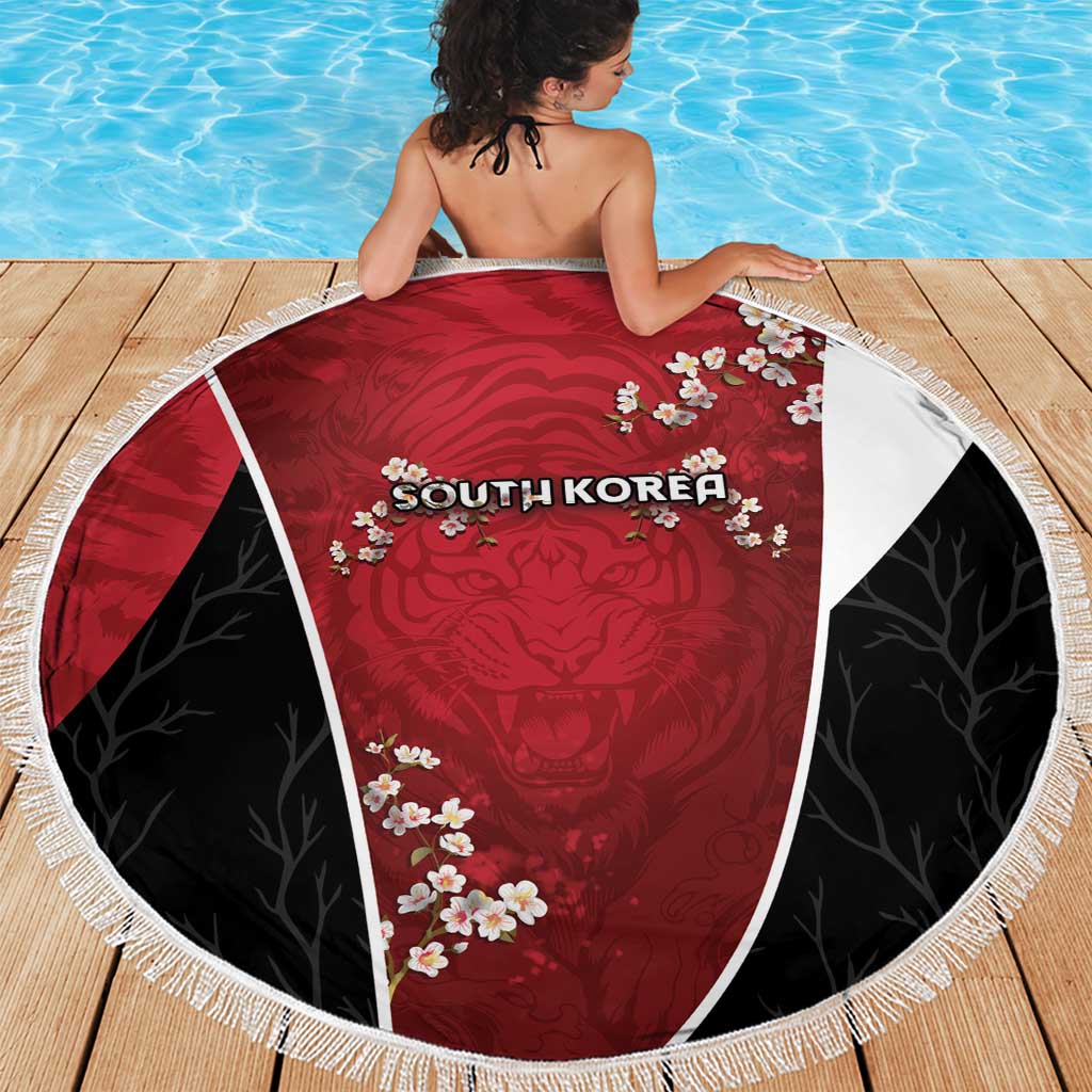 South Korea Football Beach Blanket Tiger Mugunghwa Flower Minimal Style
