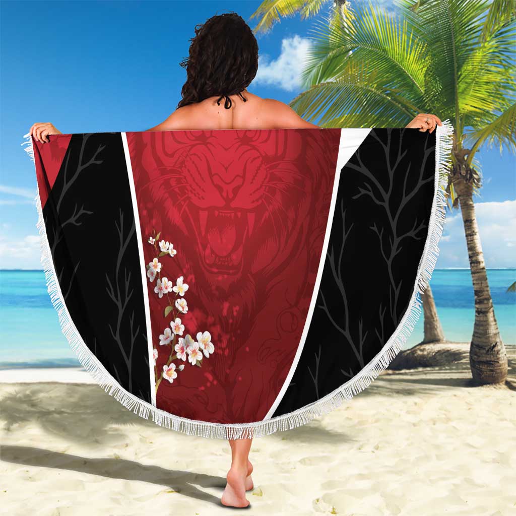 South Korea Football Beach Blanket Tiger Mugunghwa Flower Minimal Style