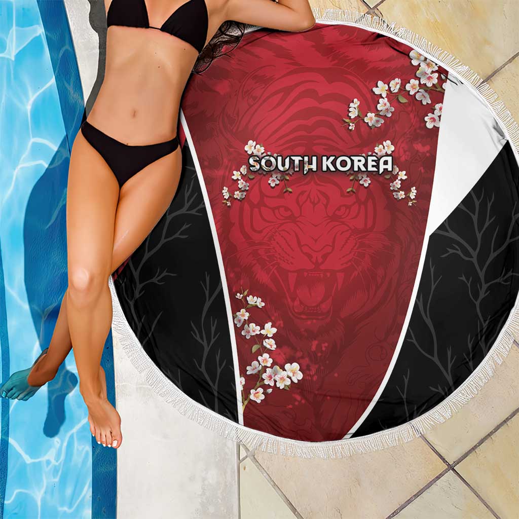 South Korea Football Beach Blanket Tiger Mugunghwa Flower Minimal Style