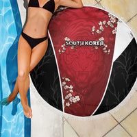 South Korea Football Beach Blanket Tiger Mugunghwa Flower Minimal Style