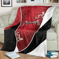 South Korea Football Blanket Tiger Mugunghwa Flower Minimal Style