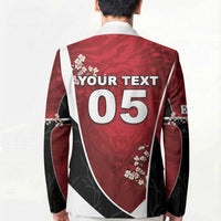 Custom South Korea Football Blazer Tiger Mugunghwa Flower Minimal Style