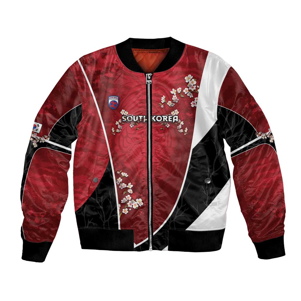 Custom South Korea Football Bomber Jacket Tiger Mugunghwa Flower Minimal Style