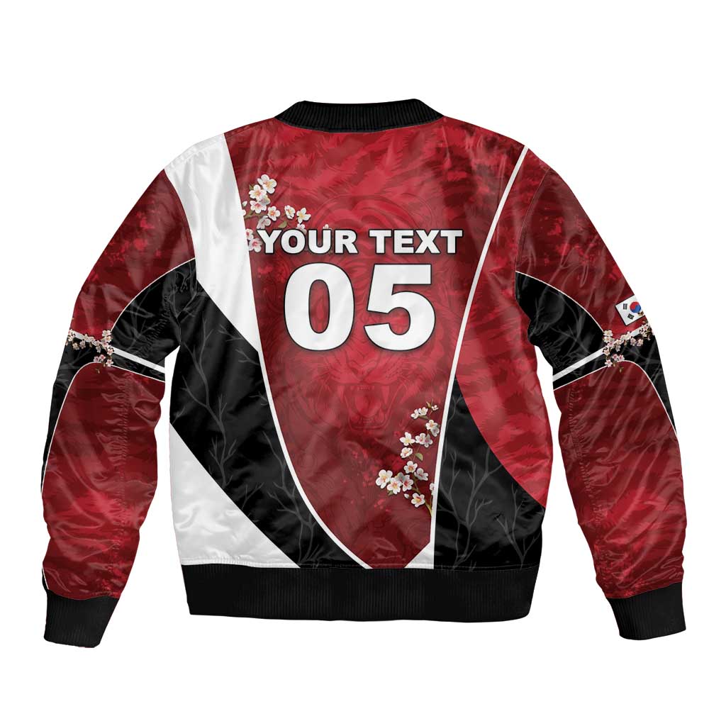 Custom South Korea Football Bomber Jacket Tiger Mugunghwa Flower Minimal Style