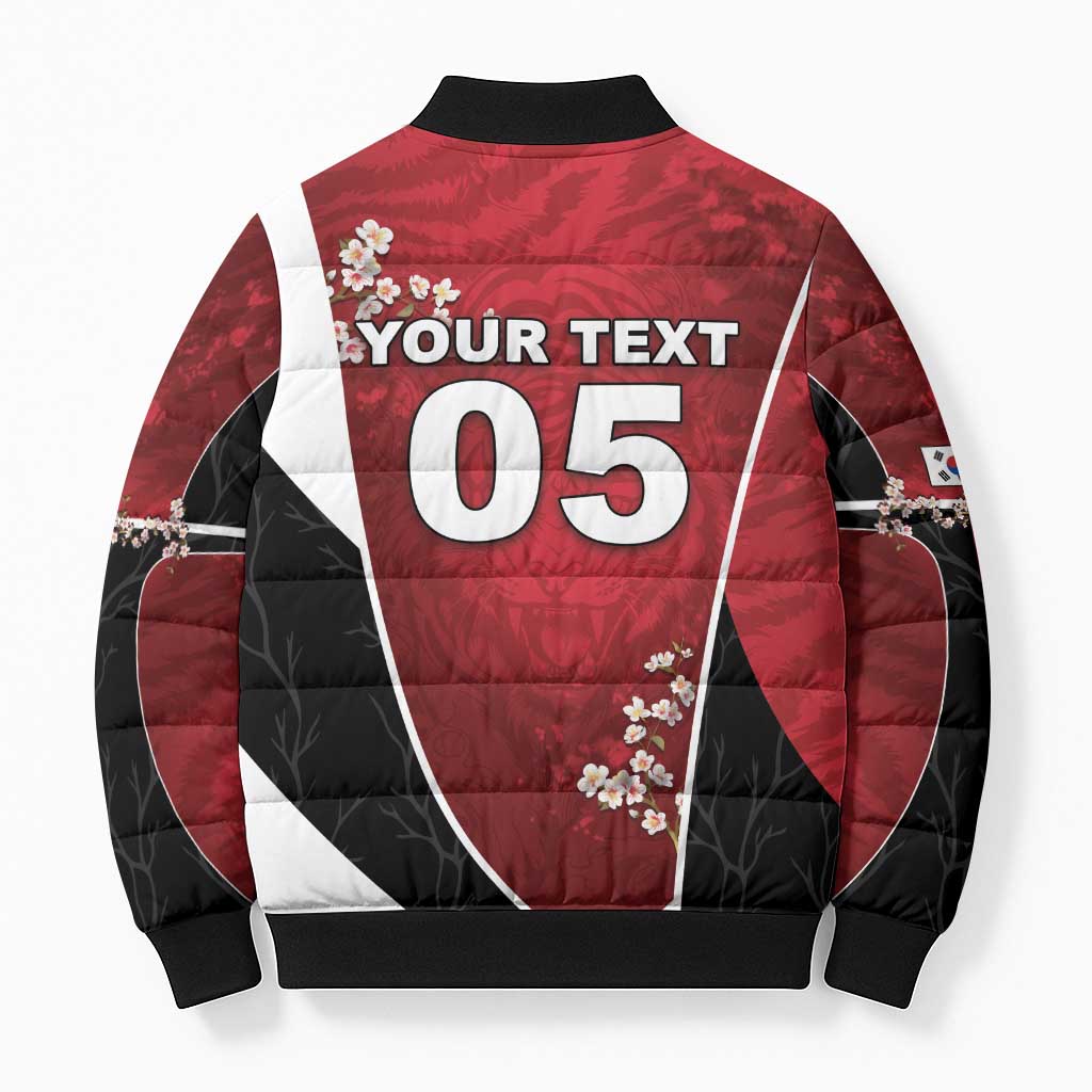 Custom South Korea Football Bomber Puffer Jacket Tiger Mugunghwa Flower Minimal Style
