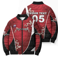 Custom South Korea Football Bomber Puffer Jacket Tiger Mugunghwa Flower Minimal Style