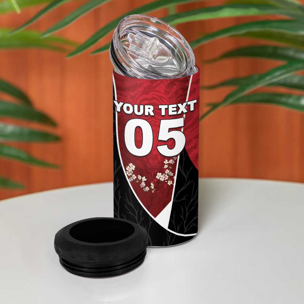 Custom South Korea Football 4 in 1 Can Cooler Tumbler Tiger Mugunghwa Flower Minimal Style