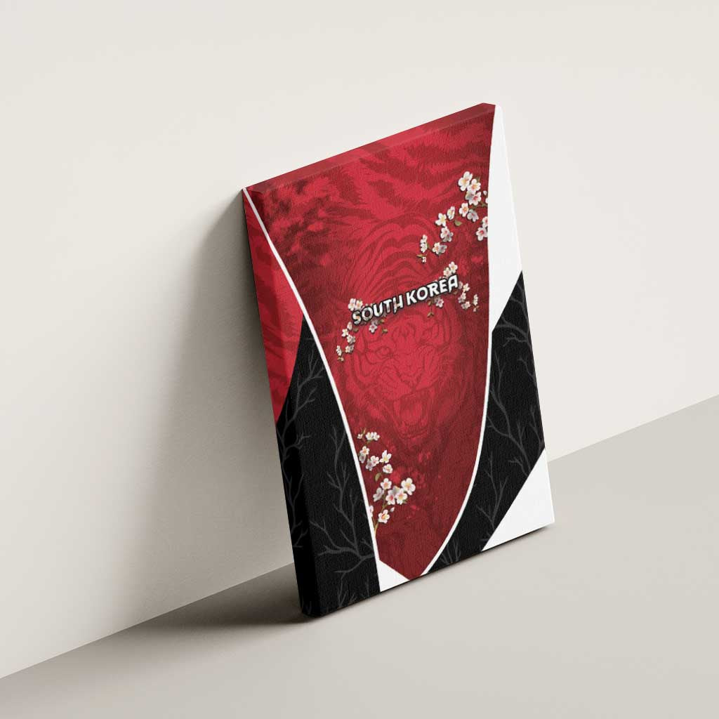 South Korea Football Canvas Wall Art Tiger Mugunghwa Flower Minimal Style