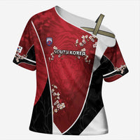 Custom South Korea Football Cross Shoulder Shirt Tiger Mugunghwa Flower Minimal Style