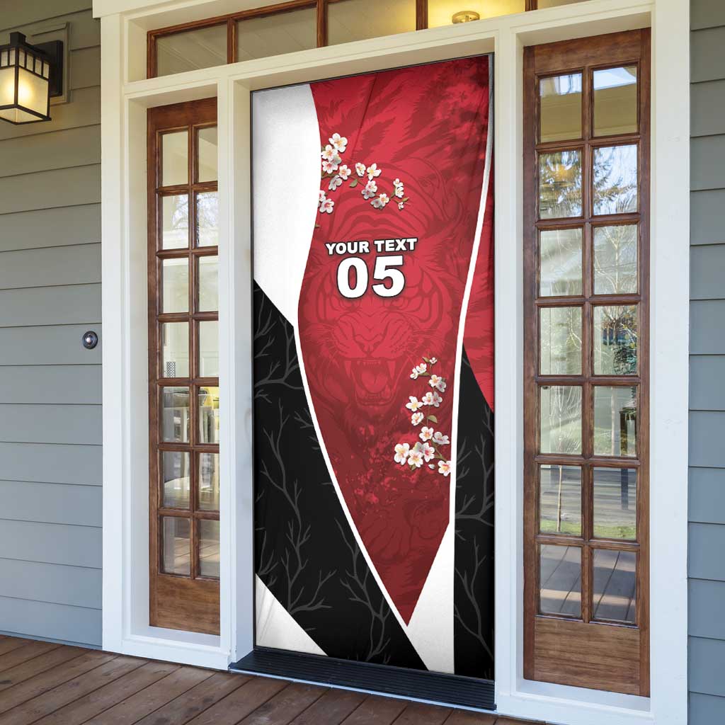 Custom South Korea Football Door Cover Tiger Mugunghwa Flower Minimal Style