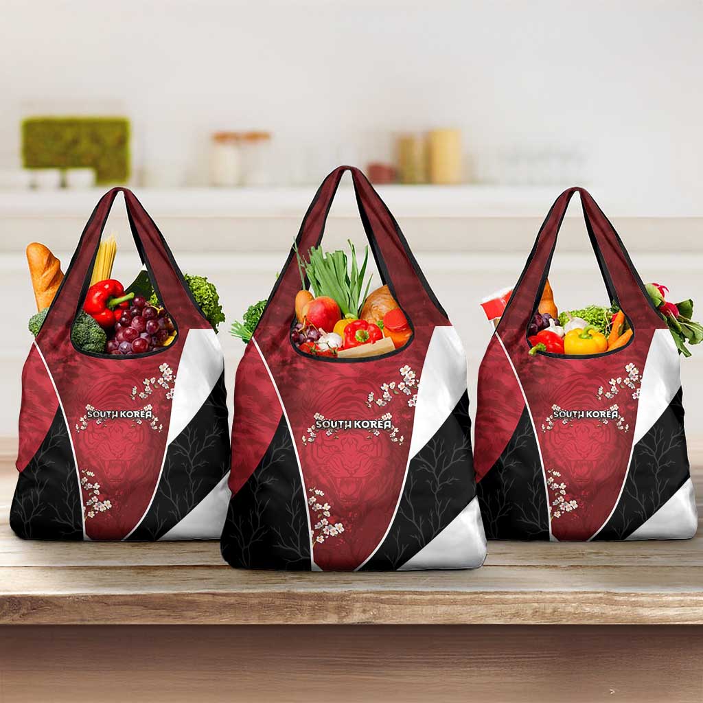 South Korea Football Grocery Bag Tiger Mugunghwa Flower Minimal Style