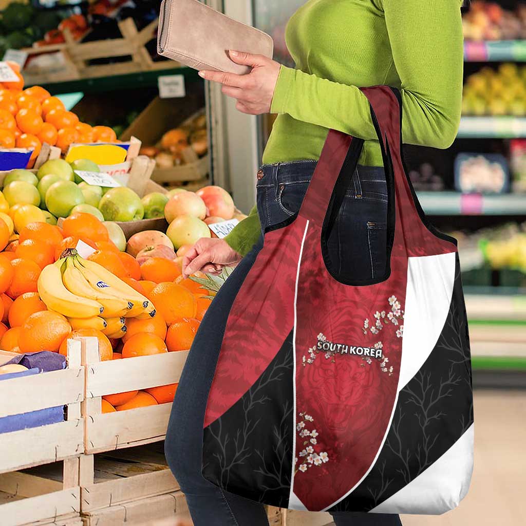 South Korea Football Grocery Bag Tiger Mugunghwa Flower Minimal Style