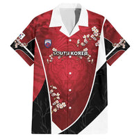Custom South Korea Football Hawaiian Shirt Tiger Mugunghwa Flower Minimal Style