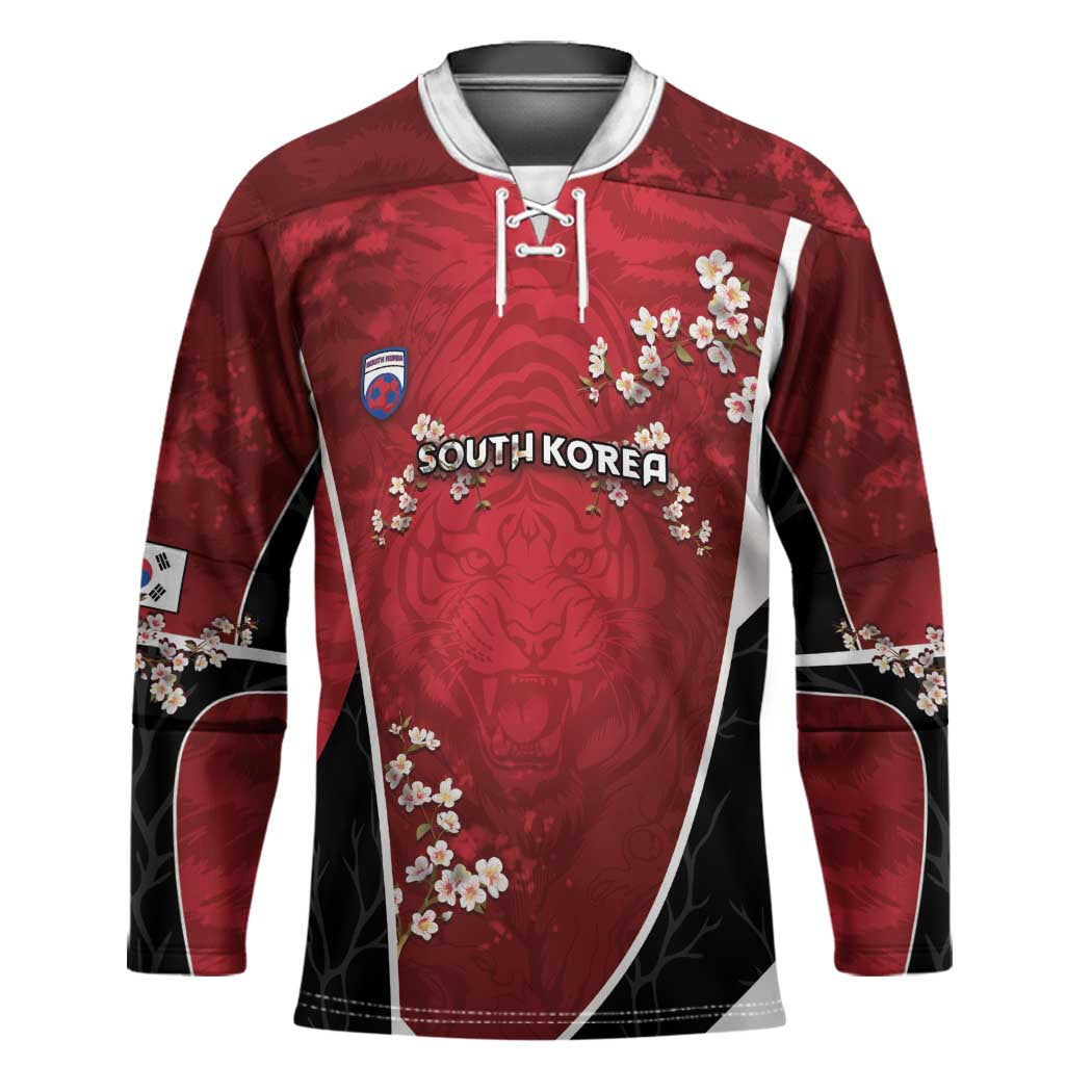 Custom South Korea Football Hockey Jersey Tiger Mugunghwa Flower Minimal Style