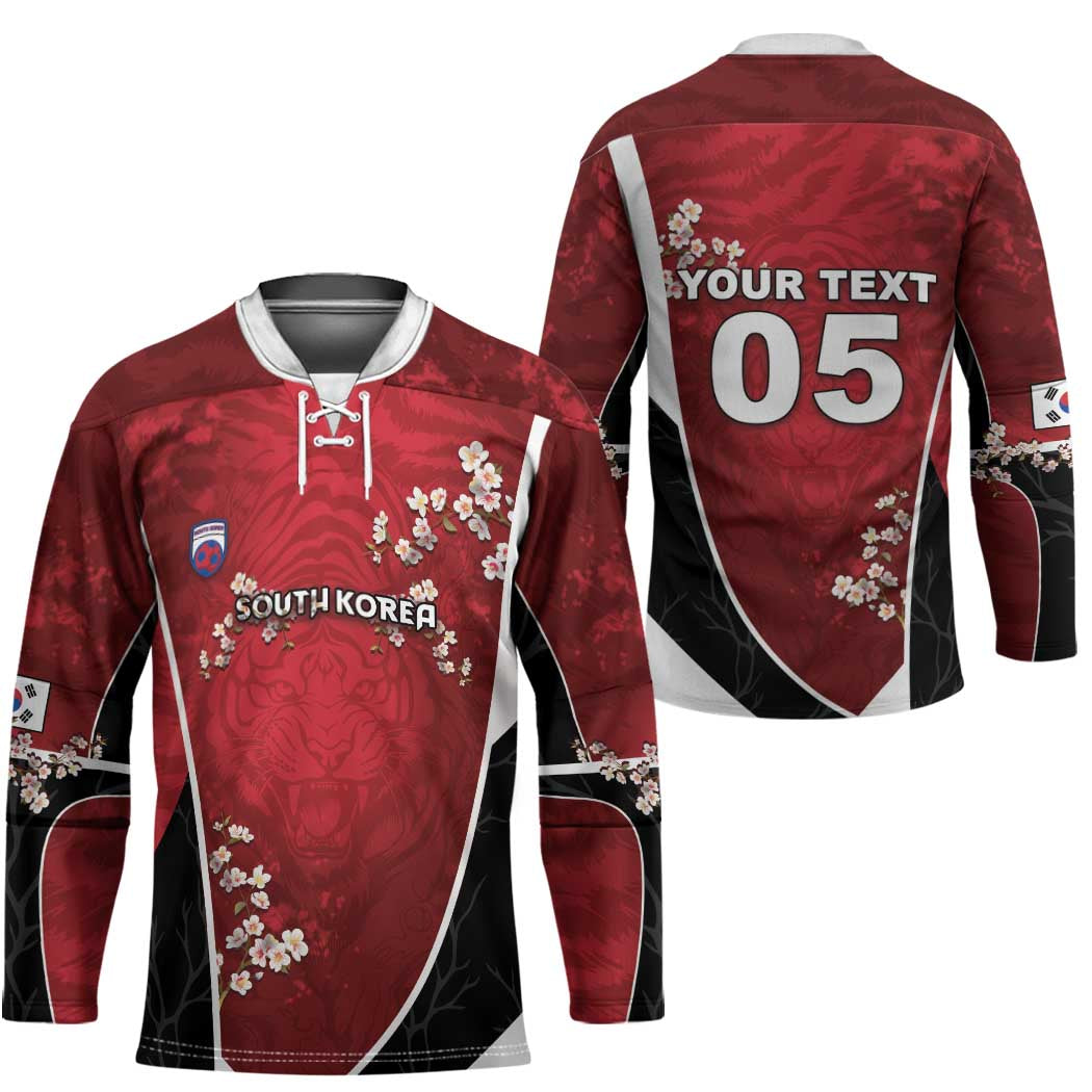 Custom South Korea Football Hockey Jersey Tiger Mugunghwa Flower Minimal Style