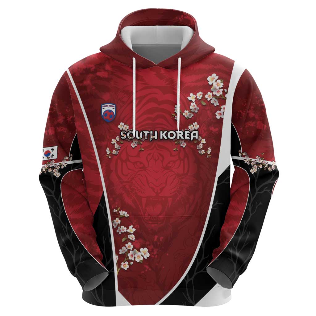 Custom South Korea Football Hoodie Tiger Mugunghwa Flower Minimal Style
