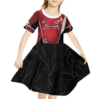 Custom South Korea Football Kid Short Sleeve Dress Tiger Mugunghwa Flower Minimal Style