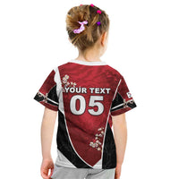 Custom South Korea Football Kid T Shirt Tiger Mugunghwa Flower Minimal Style