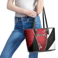 South Korea Football Leather Tote Bag Tiger Mugunghwa Flower Minimal Style