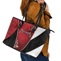 South Korea Football Leather Tote Bag Tiger Mugunghwa Flower Minimal Style