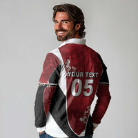 Custom South Korea Football Long Sleeve Polo Shirt Tiger Mugunghwa Flower Minimal Style