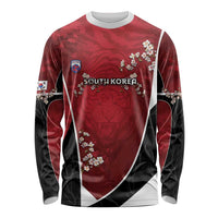 Custom South Korea Football Long Sleeve Shirt Tiger Mugunghwa Flower Minimal Style